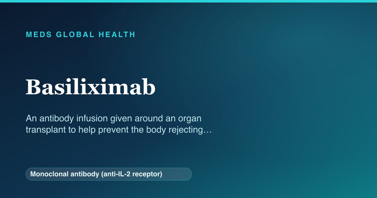 Basiliximab (Monoclonal antibody (anti-IL-2 receptor)) — Meds Global Health reference card