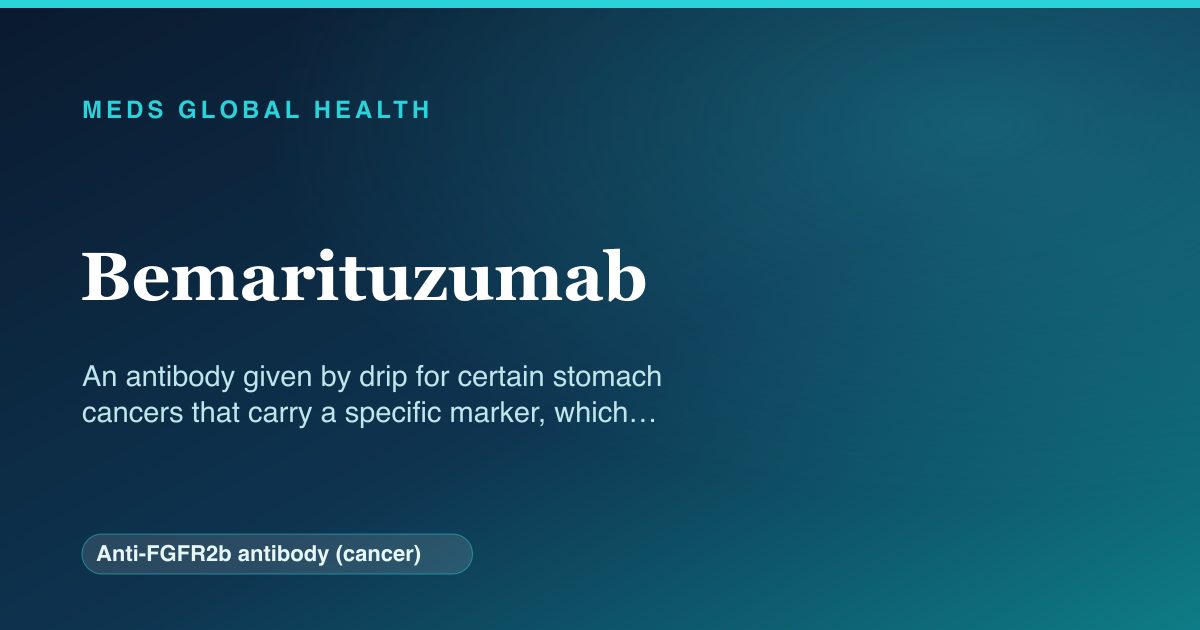 Bemarituzumab (Anti-FGFR2b antibody (cancer)) — Meds Global Health reference card