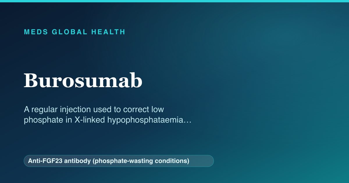 Burosumab (Anti-FGF23 antibody (phosphate-wasting conditions)) — Meds Global Health reference card