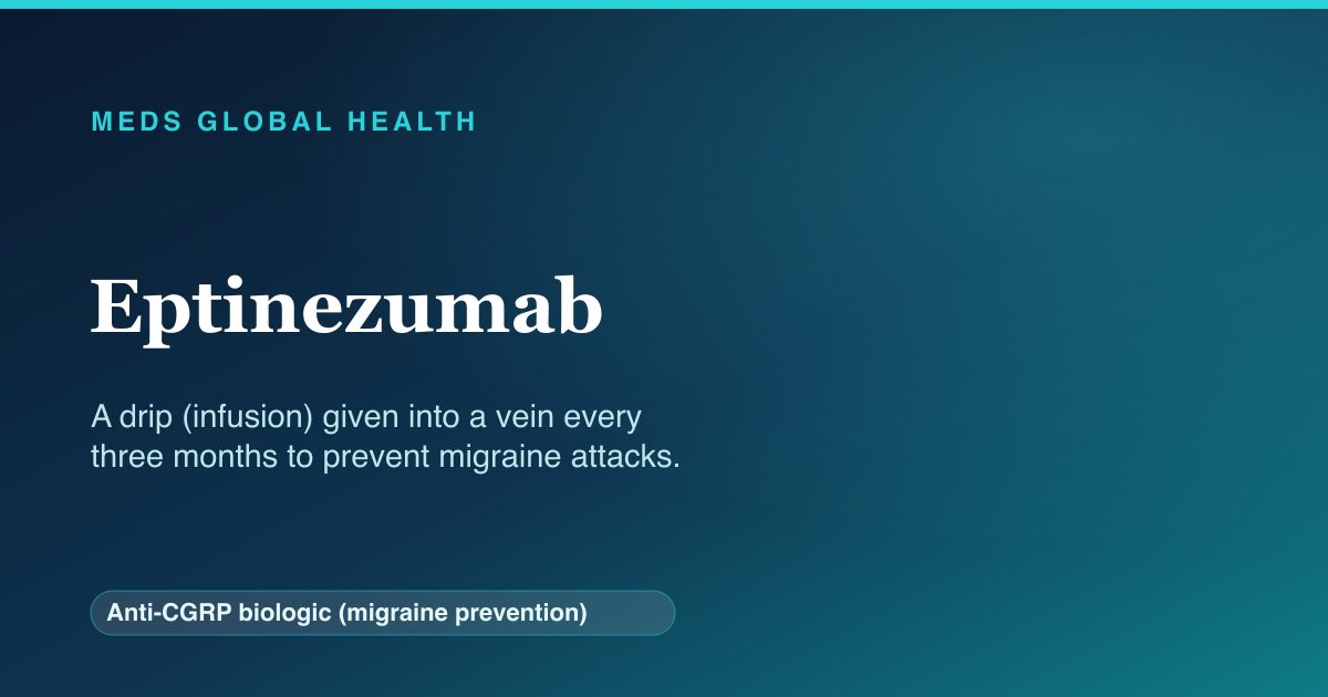 Eptinezumab (Anti-CGRP biologic (migraine prevention)) — Meds Global Health reference card
