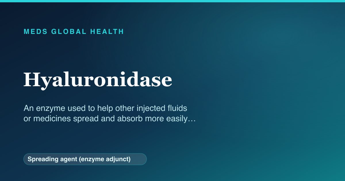 Hyaluronidase (Spreading agent (enzyme adjunct)) — Meds Global Health reference card