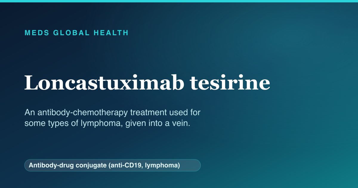 Loncastuximab tesirine (Antibody-drug conjugate (anti-CD19, lymphoma)) — Meds Global Health reference card