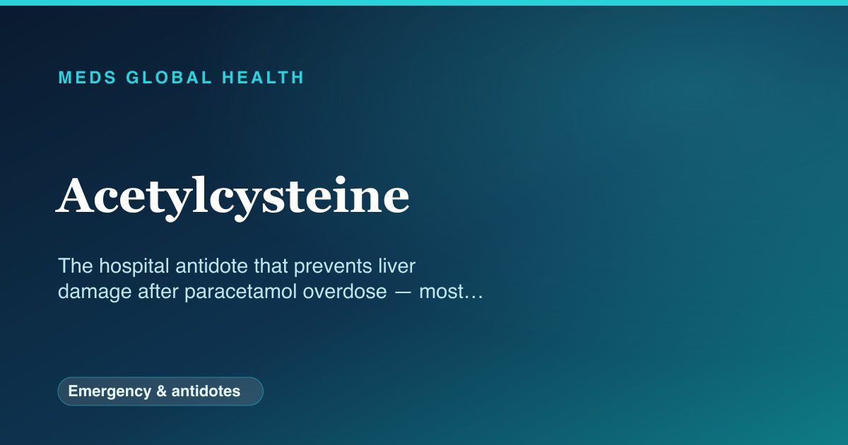 Acetylcysteine (Emergency & antidotes) — Meds Global Health drug-class reference
