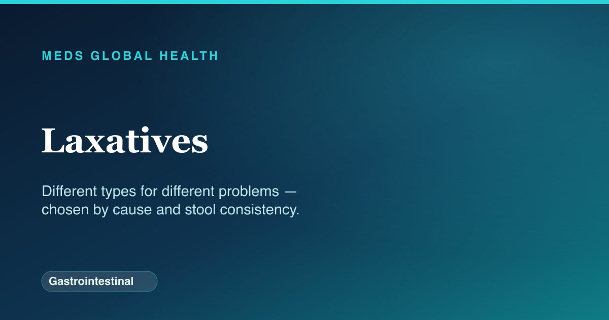 Laxatives (Gastrointestinal) — Meds Global Health drug-class reference