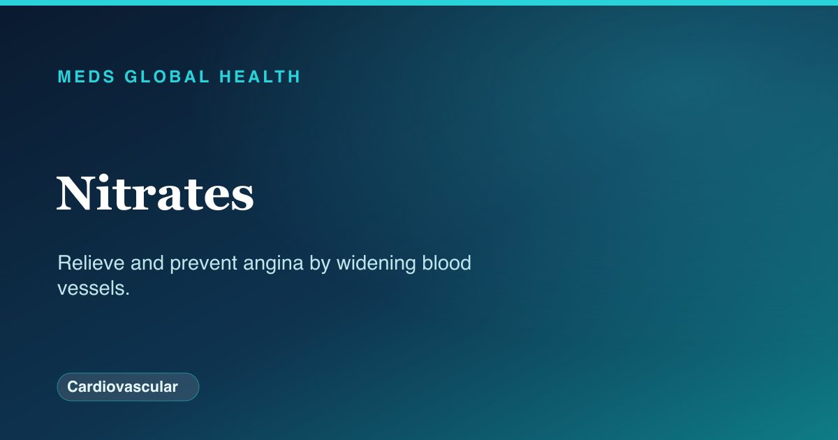 Nitrates (Cardiovascular) — Meds Global Health drug-class reference