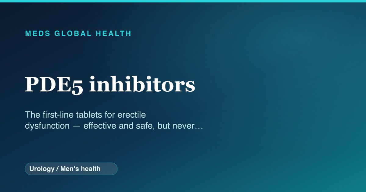 PDE5 inhibitors (Urology / Men's health) — Meds Global Health drug-class reference