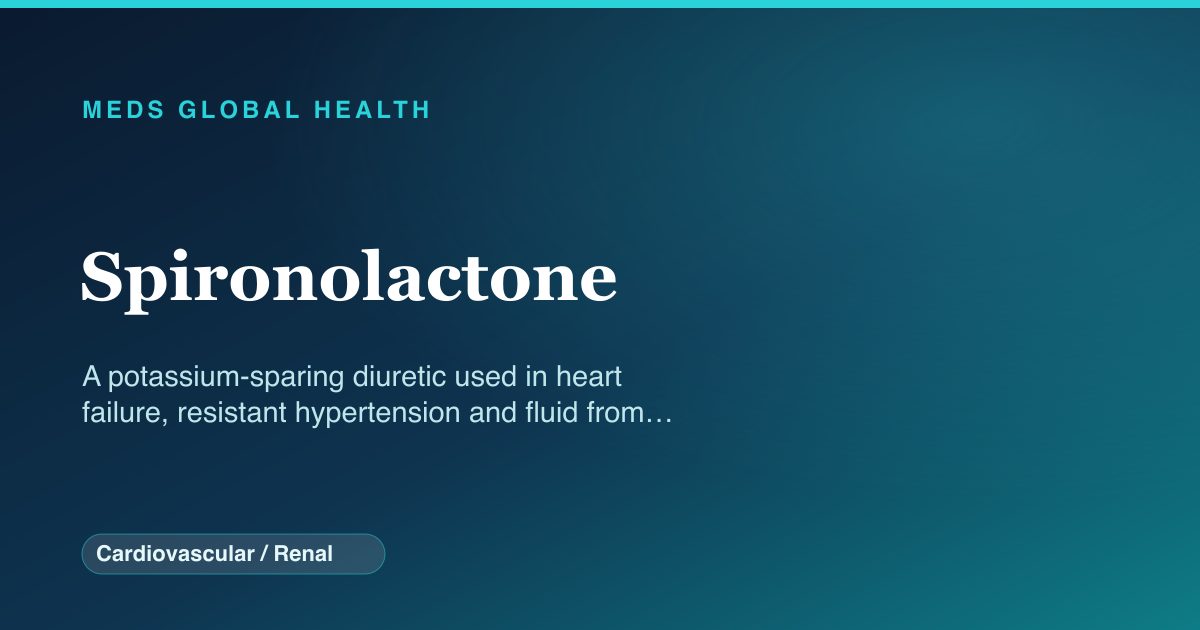 Spironolactone (Cardiovascular / Renal) — Meds Global Health drug-class reference