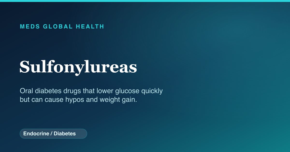 Sulfonylureas (Endocrine / Diabetes) — Meds Global Health drug-class reference