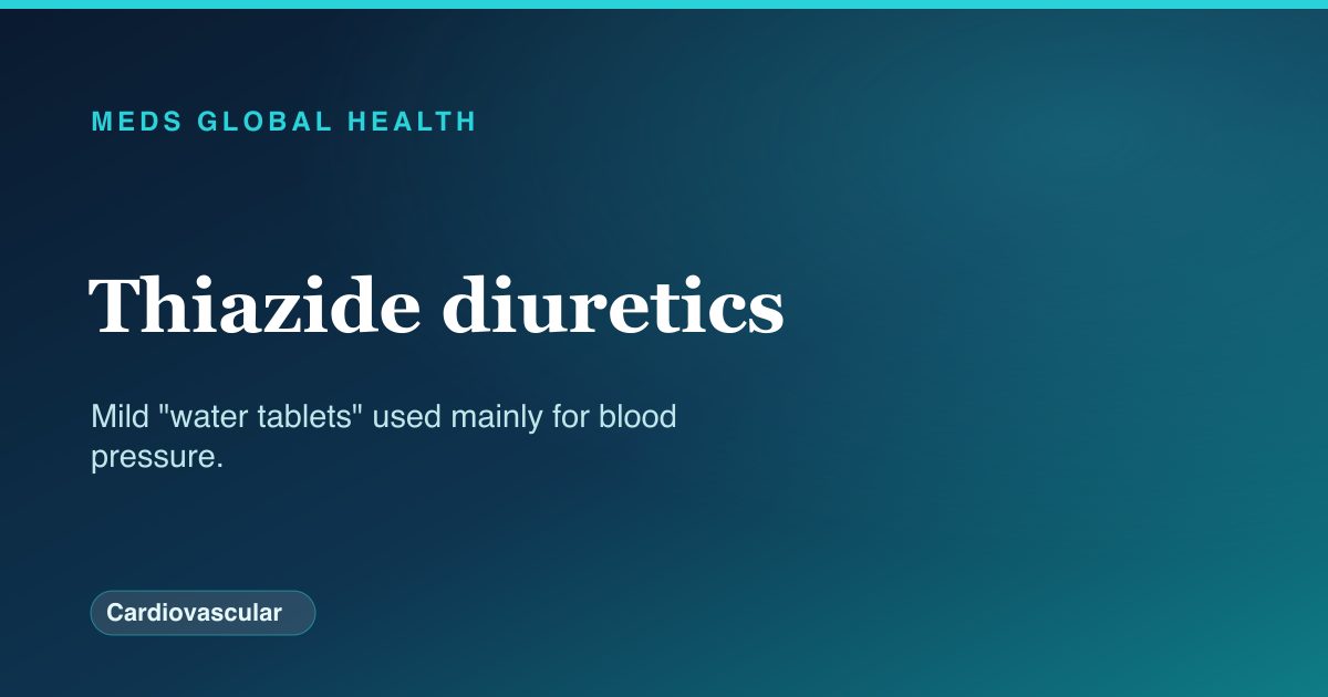 Thiazide diuretics (Cardiovascular) — Meds Global Health drug-class reference