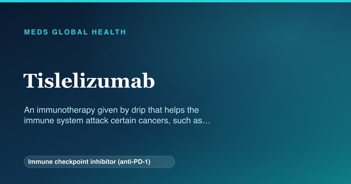 Tislelizumab (Immune checkpoint inhibitor (anti-PD-1)) — Meds Global Health reference card